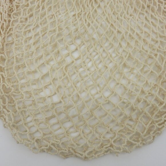Eco Bags Natural Cotton Beige Mesh String Net Tote Bag Produce Shopping Reusable - Picture 3 of 9
